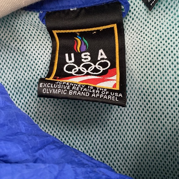 Vintage Olympics USA 80s/90s Striped Windbreaker Jacket JcPenney - Picture 5 of 9